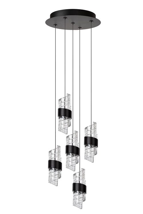 Lucide KLIGANDE - Pendant light - Ø 30 cm - LED Dim. - 5x8W 2700K - Black - turned off